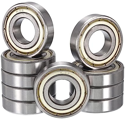 HiPicco R10ZZ Deep Groove Ball Bearings, ID 5/8 x OD 1-3/8 x Width 11/32 Double Rubber Sealed Ball Bearing Pre-Lubricated Chrome Steel Z2 Lever 10pcs