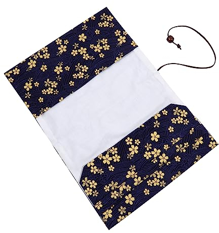 COHEALI Buchhülle Mit Kirschblüten-muster Goldgeprägter Stoffumschlag Leichte Buchhülle Für Schüler Notizbuchschoner Schutz Vor Beschädigung Und Blicken Im Alltag