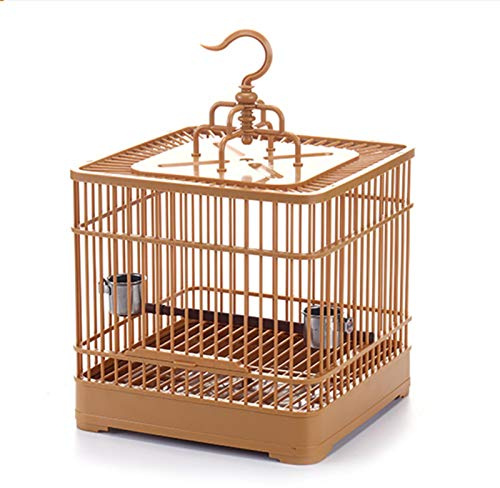 Vogelkäfig, Quadrat Käfig aus Kunststoff für kleine Kanarienvögel, Sitzenstangen & Futternäpfe