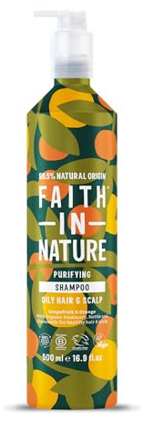 Faith In Nature - Natural Shampoo Aluminium Bottle - Vegan & Cruelty Free, No SLS or Parabens - 500ml, Grapefruit & Orange
