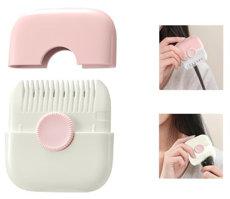 2-in-1 Hair Trimmer Comb,Tail Comb, Split End Removal & Hair Styling Tool, Mini Portable Hair Breakage Tool, Dual-Sided Design with Cover, for Thinning Hair Cutting and Hairdressing (Pink)