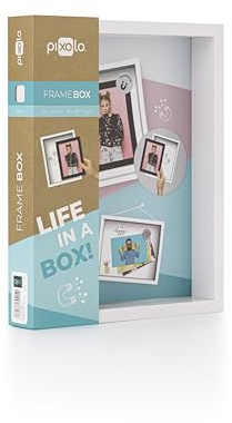 pixolo Frame Box - Bilderrahmen mit magnetischer Rückwand, weiß, Format 20x25 cm