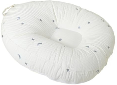 EFELIM Large Nest Pillow with Cotton Cover, Skin Friendly Lounger Pillow Multifunctional Soft Floor Lounger Pillow Baby Shower (Silvery, 23.6x29.5inch)
