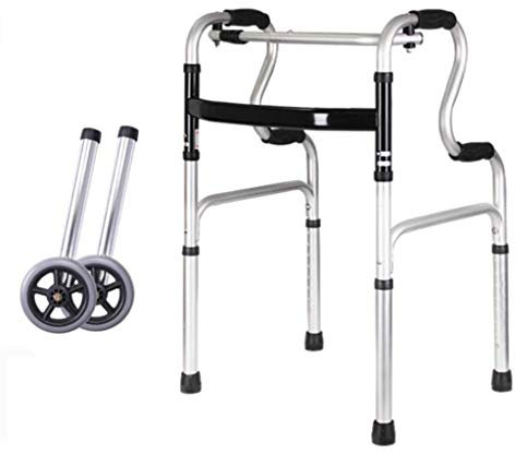 Rollator Leichter, zusammenklappbarer Gehwagen mit Rädern und Sitz, höhenverstellbare Gehhilfe für ältere Menschen, für den Innen- und Außenbereich geeignet