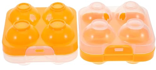 DIYEAH 4conteggio Contenitore per Uova in Plastica Coperchio Vassoio Portauova per Frigorifero Scatola Antiurto per Conservare le Uova Salvaspazio per Cucina e Esterno