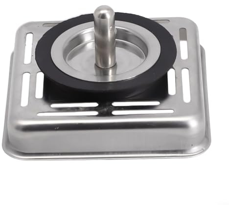 Colador cuadrado de acero inoxidable para fregadero de cocina, tapón escurridor, atrapador de residuos, trampa para el cabello, diseño microperforado, antiobstrucciones, ducha de baño