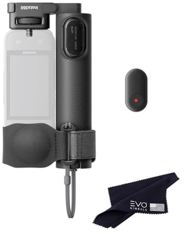 Insta360 Faltbares 2-in-1-Selfie-Stick-Fernbedienungs-Kit (0,6 cm Halterung) für X5/X4 Air/X4/X3, unsichtbare Stange und integriertes Stativ, Mini-Kamerasteuerung, 0,6 cm Halterung
