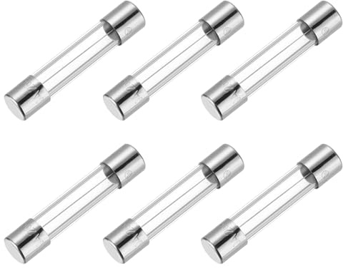sourcing map 10A 250V 5x20mm Time Delay Glass Fuse UL Listed Slow Blow Fuse for Home Appliances(Pack of 6)