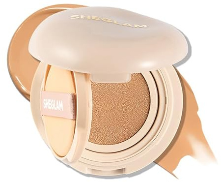 SHEGLAM Lock & Go Long-Lasting Cushion Foundation Soft Matte Weightless Waterproof for Flawless Base Makeup-Peach