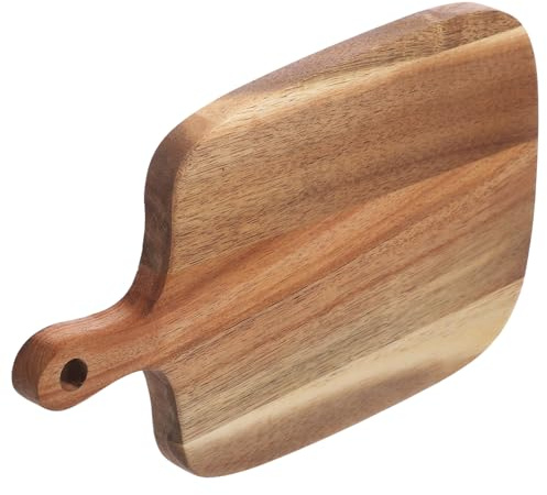 Toyvian Planche à Découper Bois Acacia Multifonction pour Fruits Légumes et Fromage Planche de Cuisine Solide et Portable pour Préparation et Service à Domicile
