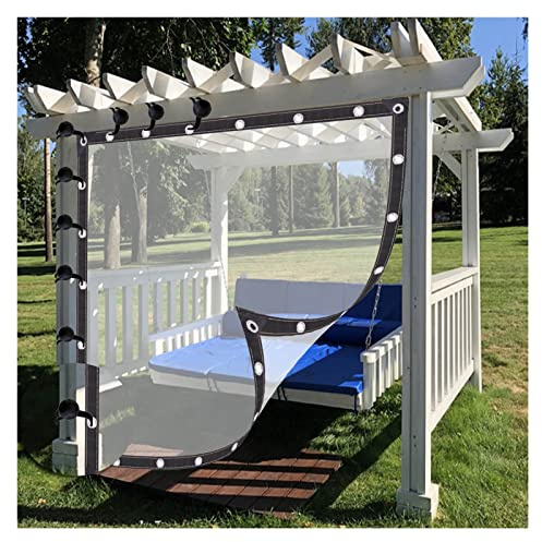 Waterproof Transparent Side Panels for Pergola & Gazebo - Weatherproof Curtains with Eyelets Plastic Tarpaulin 2x3.5m Ideal for Gardens & Outdoor Spaces (Clear)