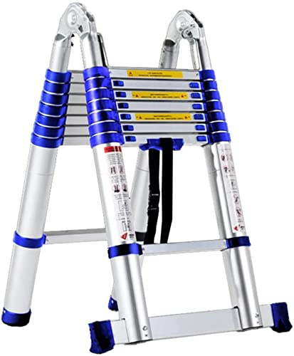 Telescopic Ladder - Tall A-Frame Compact Collapsible Extension Ladder for Outdoor Building Maintenance Retractable(3.6m+3.6m/11.8 ft+11.8 ft)