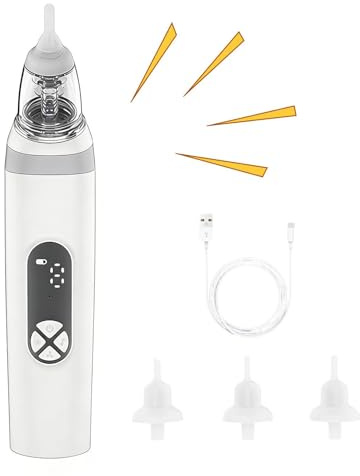 Elektrischer Nasensauger, waschbar, leiser Betrieb, ergonomisches Design, elektrisch mit 3 Saugstufen, Nasensauger und Nasenreiniger für Babys und Kinder, für Kinder, Liebhaber, Fam