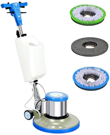 Pulidora de suelos comercial con gran tanque de agua y amplio camino de limpieza para madera dura, mármol y alfombras