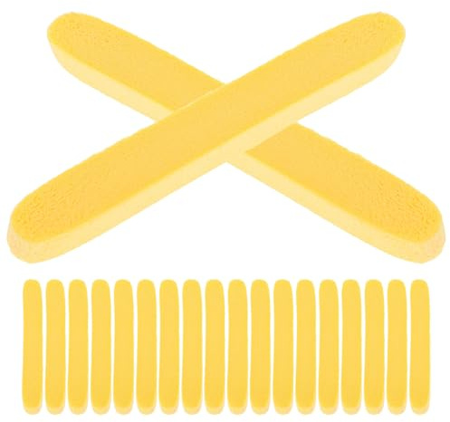 MALUGOGO 100 Pezzi Spugna per Viso Compressa in Pva per Donne, Pulizia Delicata e Esfoliazione Morbida, per Viaggio e Palestra, Colore Giallo Compatta e Pratica