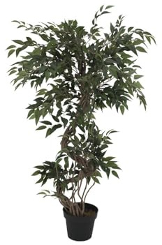 artplants.de Ficus Ecotica Artificiel MIYU avec Un Tronc Naturel, 130cm - Arbuste Artificiel - Ficus synthétique
