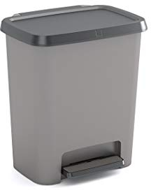 Kis Poubelle compacte avec pinces de porte Gris 38 x 28 x 43 cm 25 l