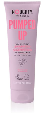 Noughty 97% Natural, Pumped Up Volumizing Shampoo, Sulphate Free Vegan Haircare, for Fine or Limp Hair, with Red Grape & Vitamin B5 250ml