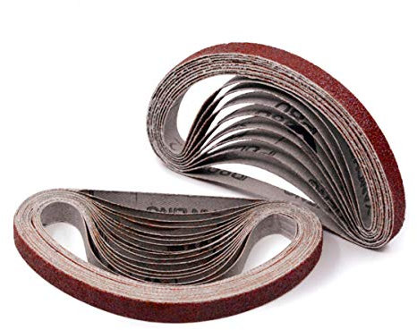 1/2 X 18 Inch Sanding Belt, 60 Grit Aluminum Oxide Craftmas Belt Sandpaper for Mini Air Belt Sander, 24 Pack(1/2x18 Inch,60 Grit)