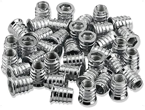Mprofi MT® 10 Pièces | Insert Fileté Bois M8 x 15mm | Vis à Six Pans Creux | D'écrous Filetés D'insertion pour des Meubles en Bois | Manchons à Visser | Boulons à Visser avec Rebord | Hexagonal