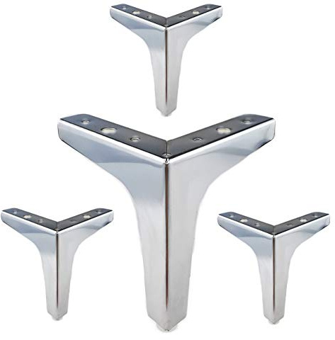 Eidoct 5.3 / 13.5cm Furniture Legs,Modern Style Furniture Sofa Legs | Metal Matte Black Triangle Feet for Table Cabinet Cupboard Sofa