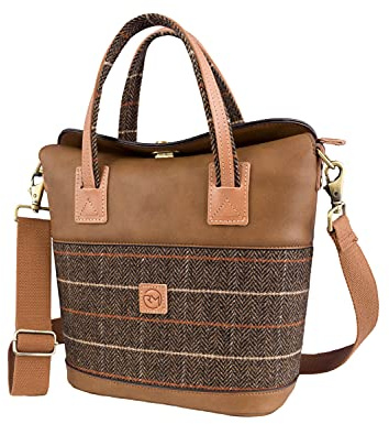 Rohn Moden Fahrradtasche Annelie für Damen, 2in1 Handtasche braun zur Befestigung am Gepäckträger
