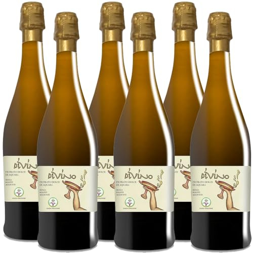Vino Bianco Moscato Filtrato Dolce | Divino | 6 Bottiglie 75Cl | Senza Solfiti Aggiunti | Uve da Allevamento Biologico | Parco Nazionale del Cilento | Produzione Naturale