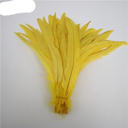 100 STÜCKE 25-30 CM/10-12 zoll Natürliche Hahnschwanzfedern Für Dekoration Handwerk Feder Christma Diy Fasan Feder-Gelb