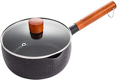 Cazo Lechero, Cazo Lechero Olla 18 cm Antiadherente Apta para Todo Tipo De Cocinas Inducción Gas Eléctrica Aluminio Negro