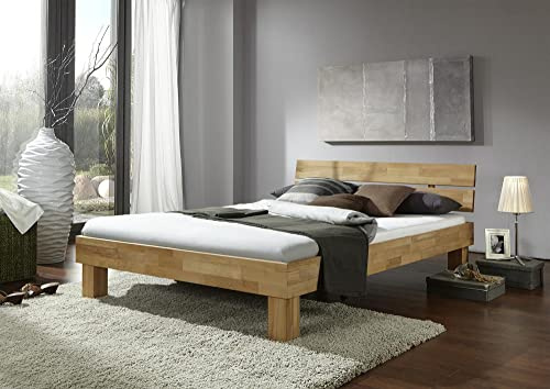 Futonbett Schlafzimmer Bett Wildeiche massiv Holz geölt Jenny 100 x 200 cm K JE-100