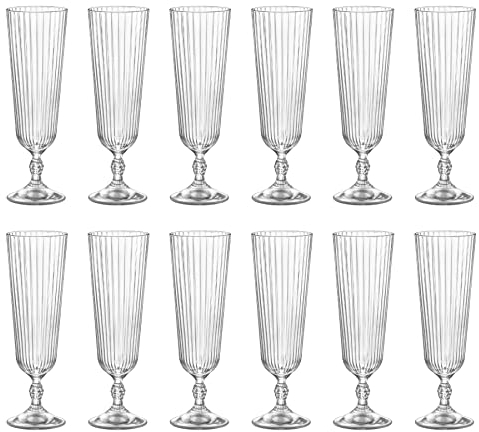 Bormioli Rocco 12x 275ml America '20s Verres à Cocktail Sling - Grand Tige Courte Gin Pina Colada Ensemble de Verres à Boire de Fête