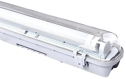 Daromigo 18w LED Feuchtraumleuchte Wannenleuchte 120cm, 1800LM Neutralweiß 4500K T8 LED Röhre, IP65 Wasserfest Feuchtraumlampe Werkstattlampe für Garage, Keller, Büro - 1 Stück