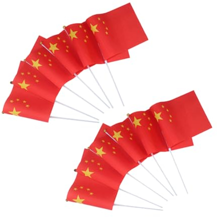 Bandiera che tiene 1 Set Cinese Piccola Bandiera Rossa Bandiere Di Paese Incollare Bandiere Di Paese Su Stick Bandiere Tenute A Mano Bandiere Handheld China Poliestere