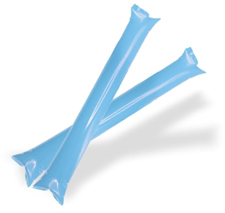 FUN FAN LINE - Confezione da 25 Bastoni Gonfiabili Riutilizzabili | Bam Bam Thunder per Animazione e Fare il Tifo | Cotillon Sportivo e Celebrazioni (Celeste)