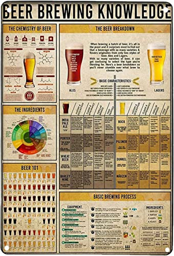 Metall-Blechschild The Chemistry Of Beer, Retro-Bierbrau-Wissen-Poster, Bar, Café, Club, Zuhause, Wandkunst, Dekoration, 20 x 30 cm