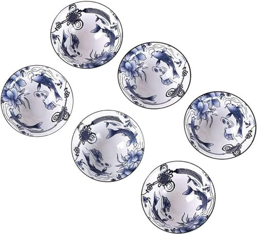 Set da tè cinese in ceramica, servizio da tè teiera Blu-Wei? Tazza da tè in Porcellana Confezione Regalo Tradizionale Cinese Tea Breaker Stile retrò Antico Artigianato Set da 6 Pezzi Tazza da tè Cerim