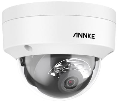 ANNKE 4K+ Ultra HD 12MP PoE Security Camera Outdoor, CCTV IP Dome Camera Support Human Vehicle Detection, Colour Night Vision, 24/7 Video Recording for Home Business, IKO08