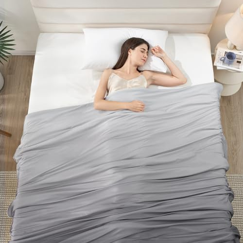 Elegear Cooling Quilt for Night Sweats, Q-Max 0.5 Arc-Chill 3.0 Summer Cool Fiber Duvet for Bed, Camping, Travel and Adult, Softness, Comfort, Lightweight, 150x200cm, Gradient Gray