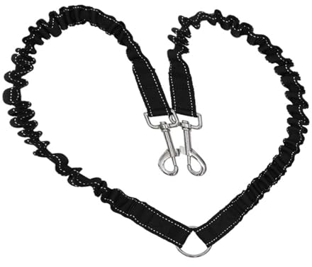 Roysmart Hundeleine für 2 Hunde, Doppelleine Verstellbar 360°Drehbar, Schwarz, 80 cm
