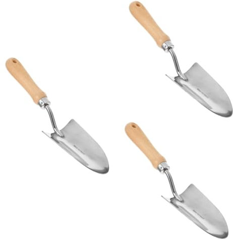 INOOMP 3 Pièces Petite Pelle De Jardinage Mini Pelle De Jardinage des Outils De Creusement Pelles De Jardin Large Pelle De Plantation De Pelle à Main De Jardin Bois