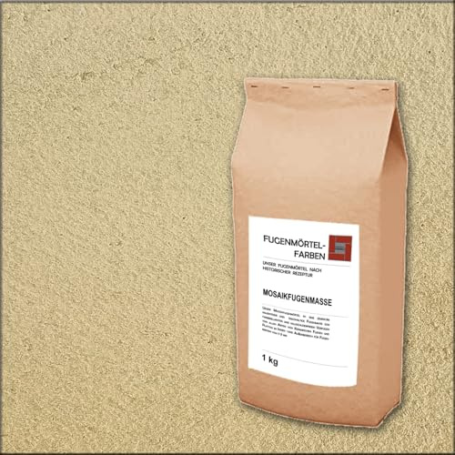 MOSAIK-Fugenmörtel | SANDGELB | 1kg | Optimiert für 1mm-4mm schmale Fugen im Innen- und Außenbereich auf Wand- und Bodenflächen | Frostfest