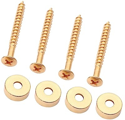 Goldene Gitarrenhals Verbindungsbuchsenbolzen Gv03 4 Stück | Metall, für E-gitarre und Bass, Leicht zu Montieren, Praktisches Zubehörteil