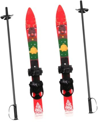 QSTDGVPW Esquís Y Bastones con Fijaciones Universales para Niños Y Niñas. Snowblades para Exteriores.