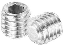 sourcing map 30Pcs Hex Socket Grub Screw, M5x5mm 304 Stainless Steel Head Socket Set Screws Flat Point Grub Bolt for Door Handles, Light Fixture Repair, Silver