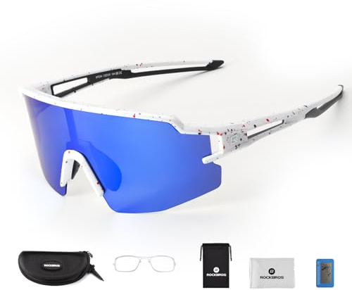 ROCKBROS Fahrradbrille Polarisiert Cycling Glasses für Männer und Frauen Sportbrille Outdoor-Sport winddicht und Sand Fahrradzubehör Radbrille Herren