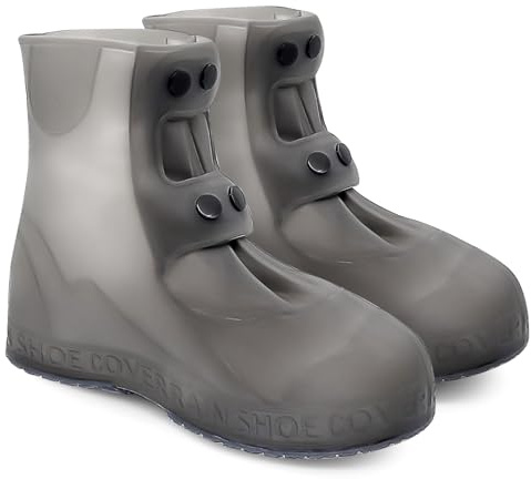 LAPONO Regenschutz Schuhe, Schuhüberzieher wasserdicht aus TPE, Regenüberzieher Schuhe, wiederverwendbare Überschuhe mit rutschhemmender Sohle, faltbar für Damen und Herren, Taupe, Größe 3XL, 44–45