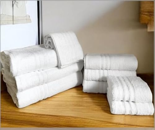 L'Emporio Casa Set Asciugamani da Bagno in Cotone Egiziano 100%, 3 Pezzi, Viso, Ospite e Telo Doccia, per Hotel, B&B, SPA