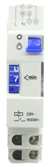 Interruptor Temporizador electrónico for luz de Escalera, HT8, CA 220-240 V, 16 A, Rango de 17 Minutos, con riel DIN