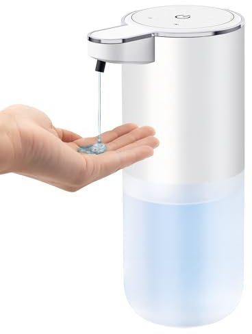 Automatic Liquid Soap Dispenser Touchless – 400ml Hand Soap Liquid Dispenser for Bathroom & Kitchen, Wall Mount or Countertop, 4 Adjustable Foam Levels, Rechargeable, IPX5 Waterproof