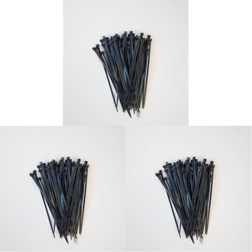 Schneider Electric Thorsman Kabelbinder, 100 Stück, Polyamid, 150x3,6 mm, glatte abgerundete Kanten, selbstsichernd, schwarz, Artikelnummer IMT46406, 3 Packungen